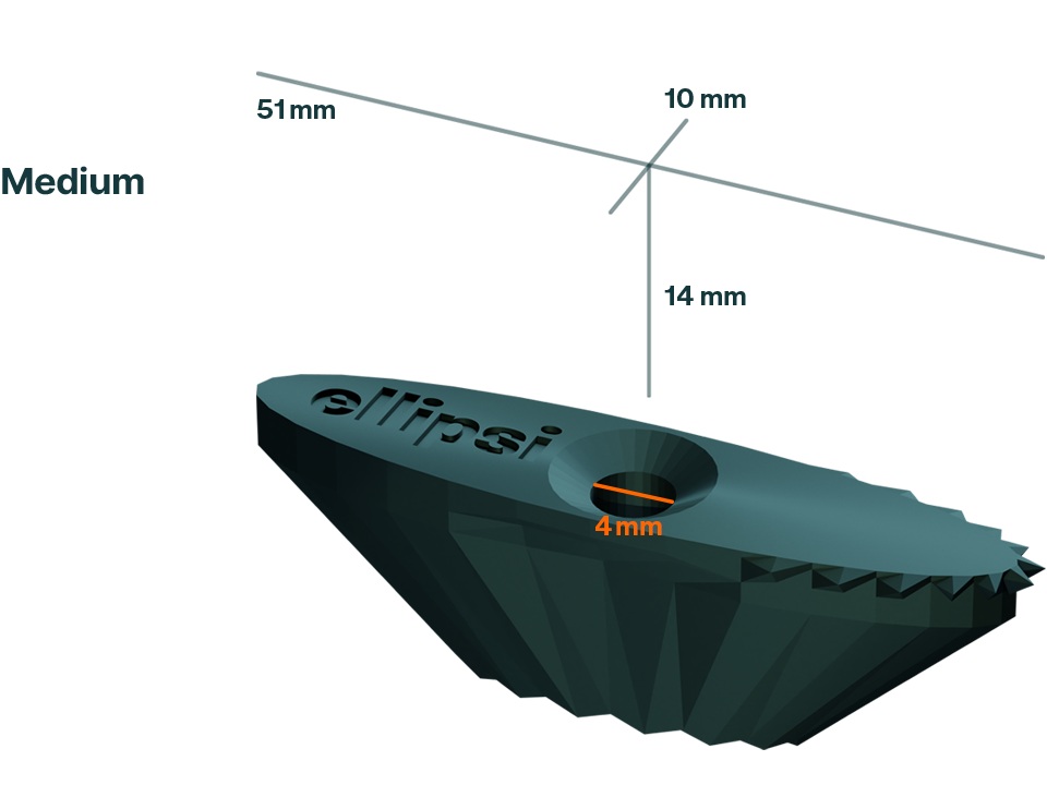 Maße des Befestigungselement Ellipsi Medium