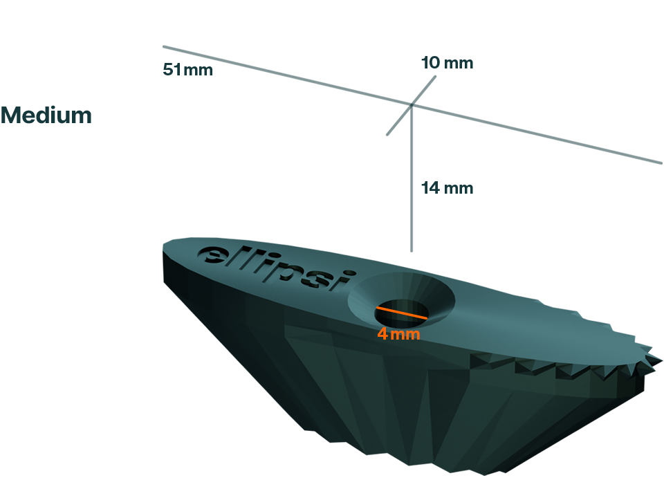 Maße des Befestigungselement Ellipsi Medium